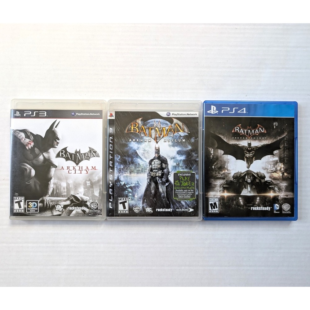 Batman Arkham Trilogy PS3 PS4 Asylum City Knight Complete Working Sony